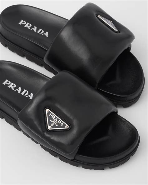 prada soft slides|Prada platform slides.